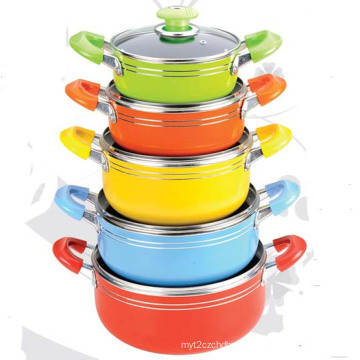 10PCS Aluminum Non-Stick Cookware Set (LF1826-10)